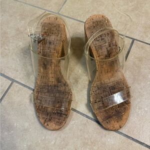 Mix No. 6 Elegant Clear Cork Heels